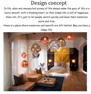 Modern Pendant Lamp Tom DIXON Lava Glass Ball Shade Mirror Hang Pendant Light Art Famous Design Bedroom Bar Living Room Fixtures