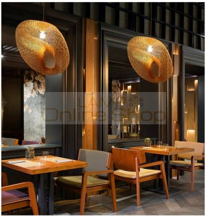 Modern Pendant Lamp Wood Bamboo Art Pendant Lights Lighting Rattan Dining Room Home Indoor Luminaire Kitchen Fixtures Decoration