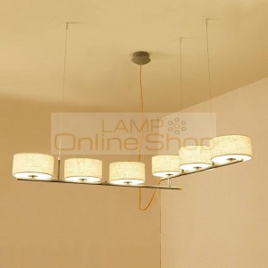 Modern simple Dinging room Designer Pendant lights 3/6 lamps Metal Lighting fixture Cloth art lampshade Foyer bedroom Hanglamp