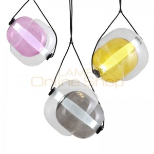 Modern simple LED Pendant light ellipse glass modeling colorful colors lovely bedrom restaurant decoration hanging light