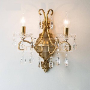 New American Living Room Wall Lamp Moderno Hotel Porch Wall light Bedroom Bedside Crystal Lamp Mirror lights led gold antique