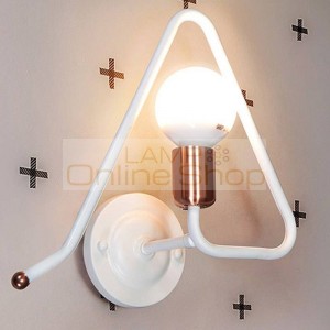 New Arrival Hand Made Iron Geometric Vintage Metal Wall Lamp Lights for Bedroom Living Room Decorate LED Wall Light