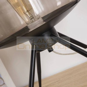  Simple style table lamps glass lampshade bedroom kids study room reading lamp LED E27 Tripod table light Lighting