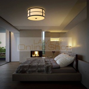 New Circular Korean Fabric LED Ceiling Lamp Modern Japanese Tatami Bedroom Study Classical Warmth Ceiling Light Fixtures