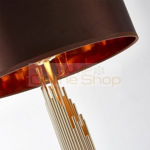 New classical floor lamps living room decoration Iron plated gold lamp body cloth lampshade bedroom bedsiade LED standing lamp