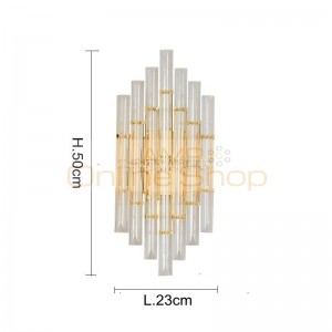 New classical wall lamps Nordic crystal glass wall sconce lamp corridor gold luxury decoration E14 LED bulb wall mounted lamps