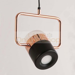 New postmodern led pendant lights plated rose gold wought iron nordic simple suspension lamp dining room bedroom hanglamp light