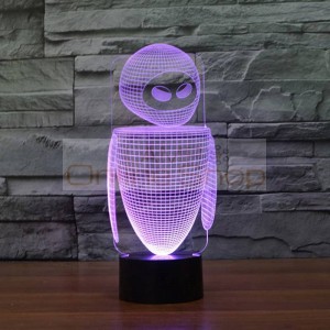 New Robot colorful 3D led night light 7 Colors auto Changing 3D Illusion lamp kids/baby bedroom bedside table lamp for sleeping