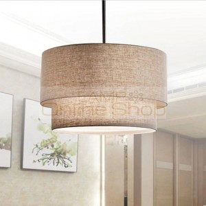 New surface mounted modern led ceiling lights for living room,dia 40/50/60CM cloth lampshade droplight restaurant light fixture