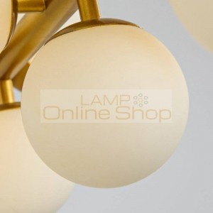 Nordic 1 meter creative 16 head led chandelier light glass lampshade gold body Hanging lamp villa G4 LED lamp 3W AC220V