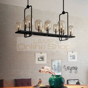 Nordic Art LED Pendant Lamps Industrial Restaurant Pendant Lights American Glass Ball Hanging Lamps Living Room Kitchen Fixtures
