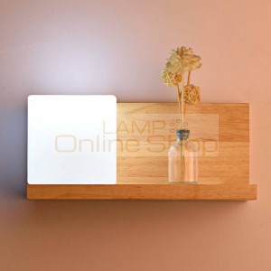 Nordic Bedroom Bedside Wood Wall Lamp Modern Style Aisle Living Room Originality Wooden LED Decor Light 
