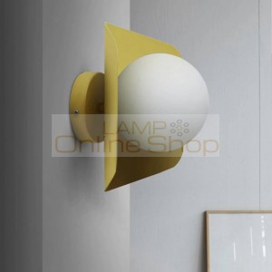 Nordic bedroom Led Wall lamp Modern Simple iron glass lampshade wall sconces for living room Bedside corridor wall Light Fixture