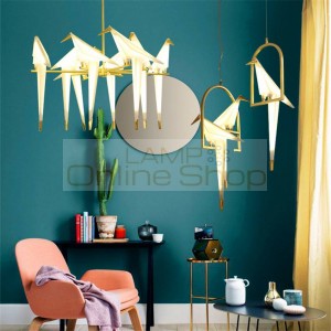 Nordic Bird LED Pendant Lamp LED Chandelier Origami Crane Bird Pendant Ceiling Lamp Living Room Wall Lamp Desk Lamp Luminaire