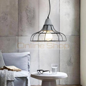 Nordic Cement Suspension Luminaire Creative Bar Restaurant Lantern Modern Dining Room pendant lights kitchen Iron Lighting