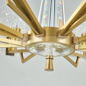 Nordic Creative real brass pendant light modern foyer bedroom gold luxury hanging lamp clear glass crystal lampshade droplight