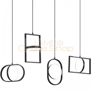 Nordic double round pendant light personality fashion round square shape droplight post modern rotating warm led hanging lamp