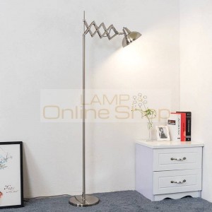 Nordic Floor Lamps unfoldable floor Lights spider arm metal lampshade Lights Fixture black color E27 bulb standing lamp