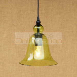 Nordic Glass shade Pendant Lights Clear/Amber/Yellow horn shape Glass HangLamp for bedroom dining room cafe lighting luminaires