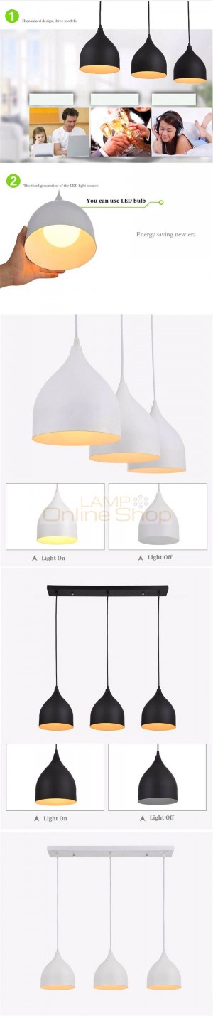 Nordic Hanging Lamp Metal LED Pendant Light Home Restaurant Dining Room Island Pendant Lamp Lighting Kitchen Fixtures Decoration