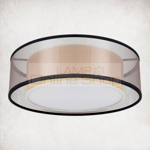 Nordic home lighting ceiling light for living/dining room,dia 40/50/50CM 2 layers circular cloth+iron lampshade light fixture