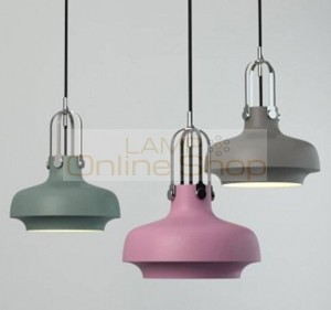 Nordic Industry Style indoor Pendant Light Dia 20cm 5 color aluminum lamp shade hanging lamp restaurant lighting fixture