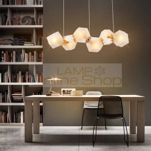 Nordic Irregular geometrical Glass Chandelier Modern Deco Hanging Lighting For Villa Home Indoor Light Fixture For Lamp