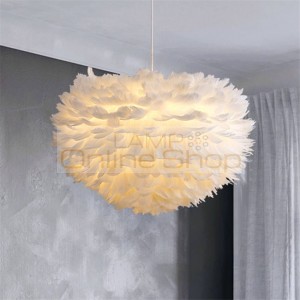 Nordic LED Pendant Lights Feather Romantic Pendant Lamps Bedroom Living Room Lighting Hanging Lamps Goose Suspension Luminaire