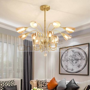 nordic light Living room crystal chandelier luxury pure copper modern retro led light ceiling bedroom dining room lamps lighting