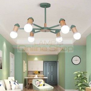 Nordic living room chandelier lighting adjustment telescopic spider E27 lamp rotating multi-head LED ceiling chandelier