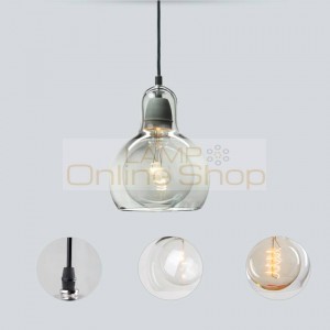 Nordic LOFT LED Pendant Lights Clear/gray/amber Glass Pendant Lamps Lampshade Hanging Lamp Cafe Bar Restaurant Lighting Fixtures