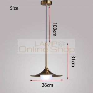 Nordic modern hanging lamp for living room bedroom Creative glass plated copper iron lampshade restaurant cafe bar pendant light