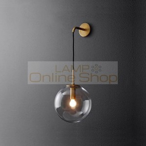 Nordic Modern LED Glass Ball Bathroom Mirror Beside Wall Lamps American Wall Sconce Wandlamp Decorate Wall Light Fixtures