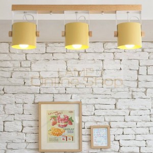 Nordic modern minimalist wood iron ceiling lamp color Dining Room living room aisle commercial LED Ceiling Lights Lighting