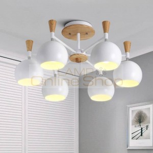 Nordic Modern Simplified Wooden Ceiling Lamp for Living Room Bedroom Restaurant Round LED Home Decor Hanging Lighting Fixture