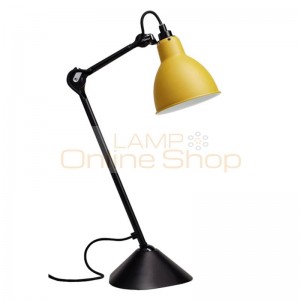 Nordic new classical table lamp bedroom desk deco lamp black yellow red shade eye protection office study LED reading E14 lamp