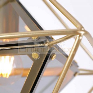 Nordic Post modern Diamonds pendant lights Foyer bedroom Couture Decoration LED hanging lamp Iron body Glass lampshade droplight