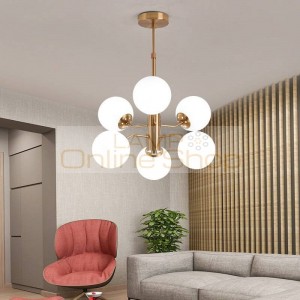 Nordic Post Modern Glass ball Pendant light Living room Dining room bedroom Creative 6 lamps Droplight Lighting fixture LED G9