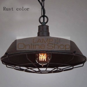 Nordic retro industrial style chain pendant lights,Dia 36/46cm Vintage metal cage pendant lamp warehouse light fixture with bulb