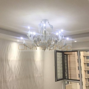 Nordic white/Silver led swan Lamp Modern Chandelier Lighting room large G4 LED chandeliers Bedroom decorated dining room lamp