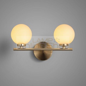 Northern Europe Restaurant LED Wall Lights Modern Minimalism Bedroom Living Room Bedside Double Head Glass Wall Lamp