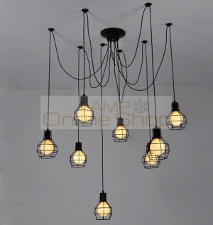 One combo 6/8/10/12/14 light wrought iron Grenades shape spider pendant light decorative loft with E27 holder by free EXPRESS
