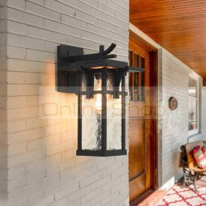 Outdoor Balcony Waterproof Induction Wall Lamp wall lights for home Courtyard Garden Villa Lamp Rural Antique Aluminum Lamp