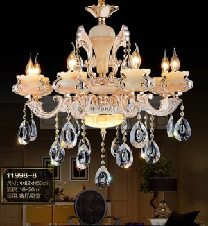 parlor Extra large chandeliers crystal lighting jade stone romantic big staircase foyer living room chandelier led candle lights