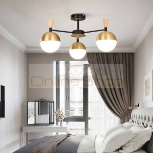 Post Modern Bed E27 LED Chandelier Nordic Deco Lighting Glass Ball Fixture Novelty Living Room Hanging Lights Restaurant Lamps