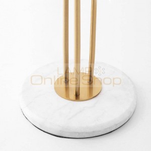 Post Modern Creative 3 heads Floor lamps Plated Gold metal lustre Hotel villa Luxury Deco LED Standing lamp Marble LED 