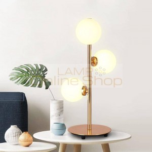 Post modern creative LED table lamp Milky Frosted Glass lampshade gold luxury plated home decoration bedroom bedside desk lamp