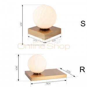 Post Modern creative LED table light square base simple glass lampshade for home valla decoration bedside desk lamp E14 3W bulb