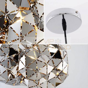 Post modern design Creative stainless steel pendant lights fashion foyer bedroom Restaurant decoration E27 LED Chrome droplight