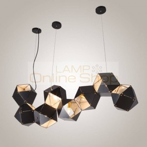 Post Modern DNA Pendant Lights 8 Metal box Creative For Restaurant Studio Home Hanglamp Pendant Lamp with LED bulb 